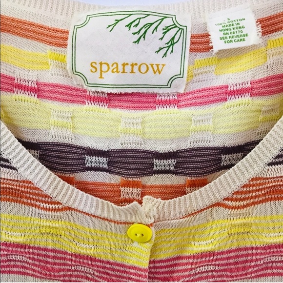 Anthro Sparrow striped button up sweater top - Picture 2 of 10